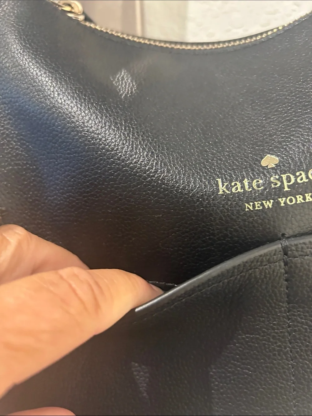 Kate Spade Black Pebble Leather Shoulder Bag NWT.